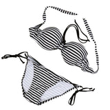 Striped push up  Halter top Bikini set