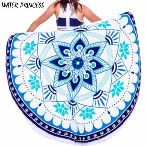 MUST HAVE!!!   WATER PRINCESS Summer Large Round Beach Towel Printed Bikini Cover Up