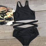 Solid Highwasted  with halter top Bikini