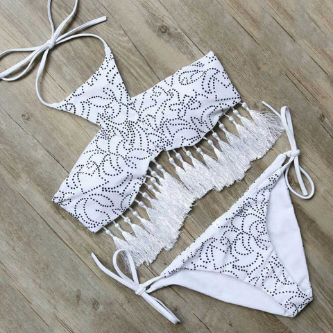 super cute tassle top bikini